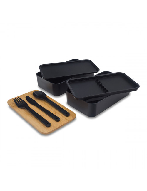 Victor lunch box podwójny, czarny