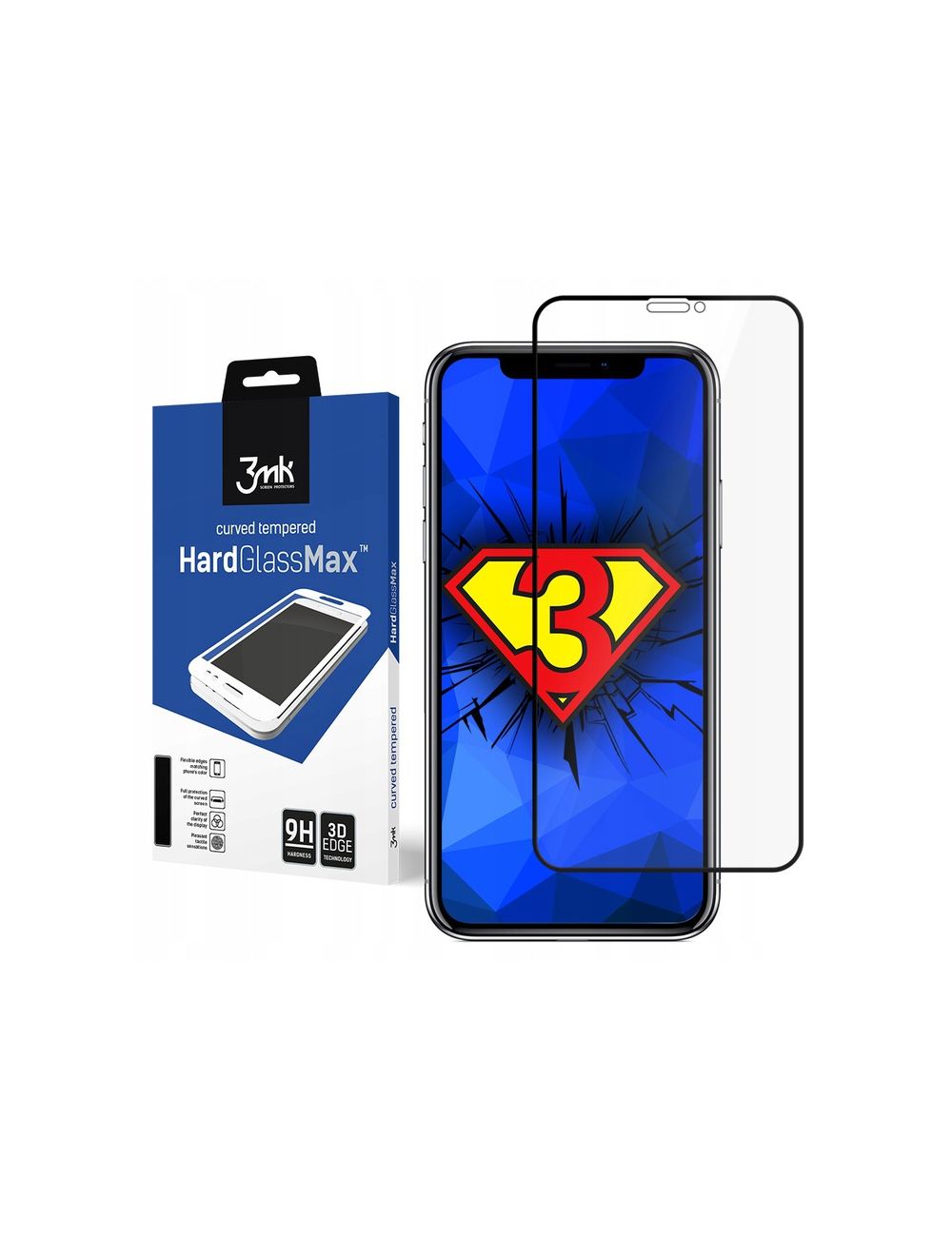 3MK Hard Glass MAX iPhone X / XS czarny