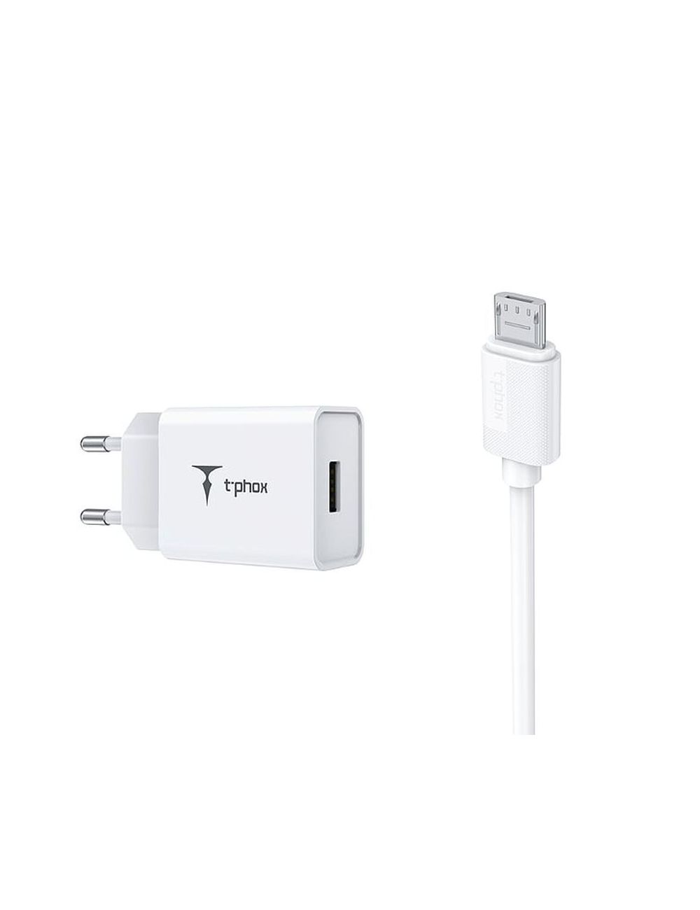 Ładowarka sieciowa T-PHOX MINI-EU MICRO USB WHITE 1.2M 2.4A