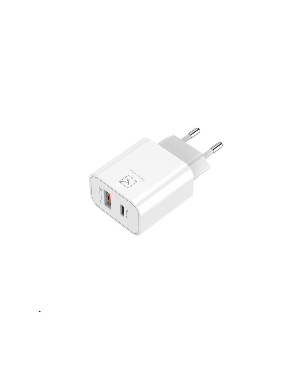 Ładowarka SIECIOWA MX ALFA 20W PD+QC, USB-A+C + KABEL Type-C - Type-C 20W PD, WHITE/BIAŁY