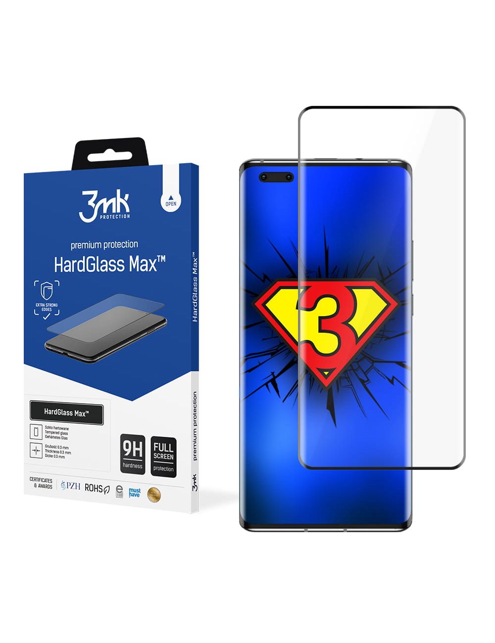 3MK Hard Glass MAX Huawei Mate 40 Pro