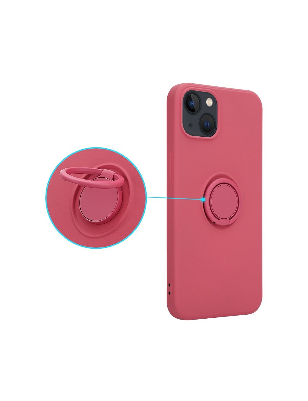 Etui Silicon Ring do Iphone 7/8 SE (2020) jasno czerwony