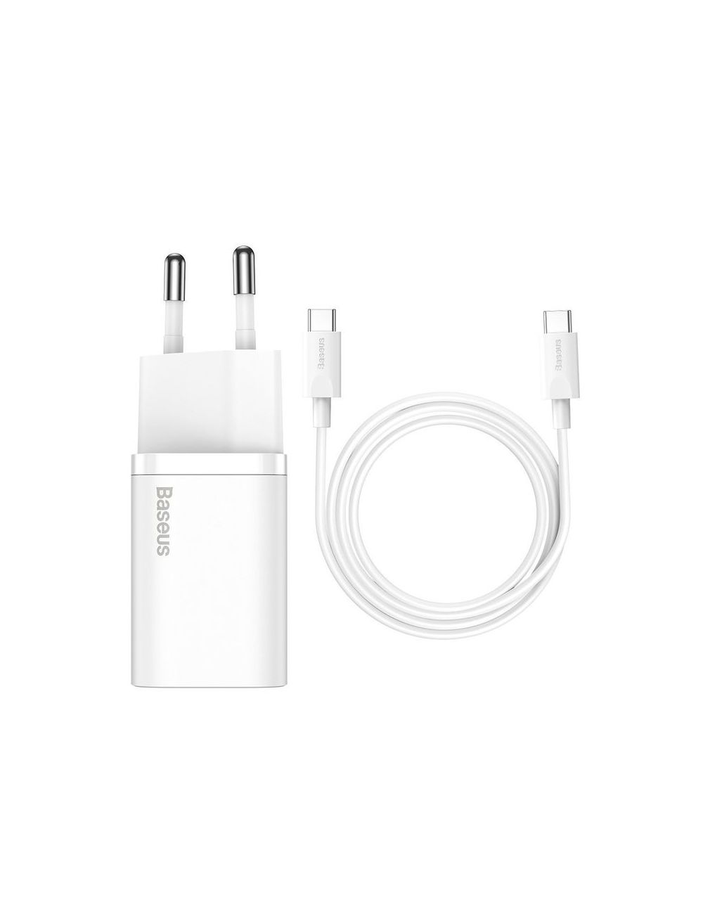 Ładowarka sieciowa BASEUS SUPER SI QC 1C 25W + KABEL USB-C/USB-C 1M BIAŁA/WHITE