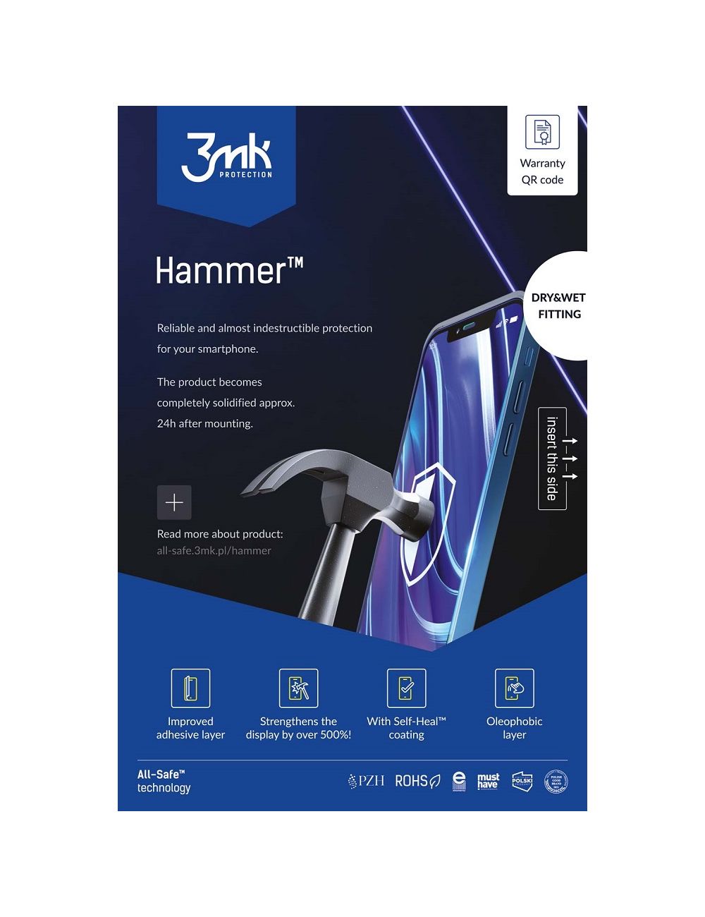 3MK AIO HAMMER PHONE 5szt DRY-WET