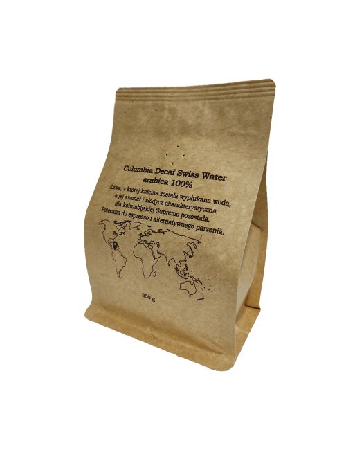Kawa ziarnista Colombia Supremo bezkofeinowa 100% arabica 250