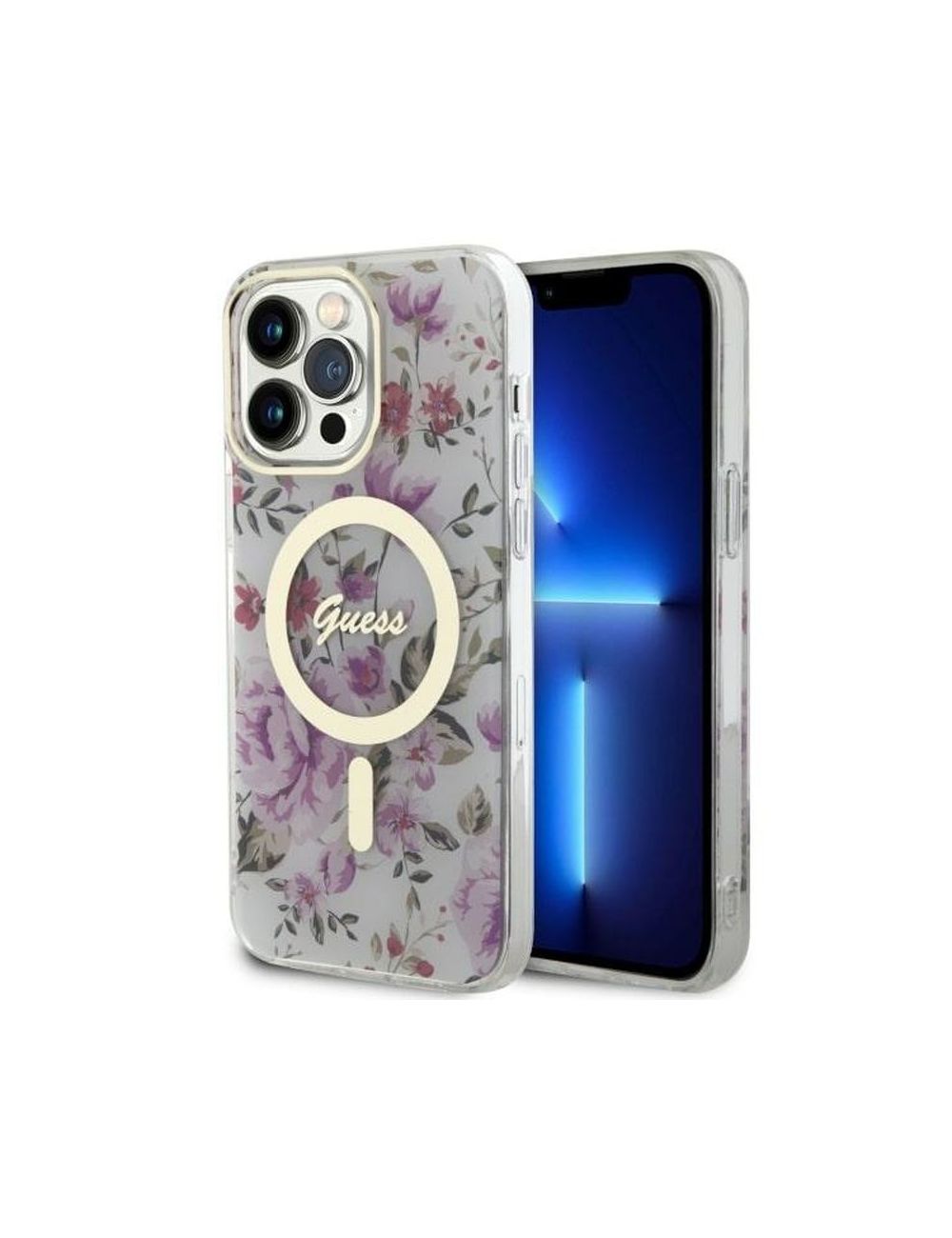 GUESS IPHONE 14 PRO MAGSAFE FLOWER IML GUHMP14LHCFWST TRANSPARENT