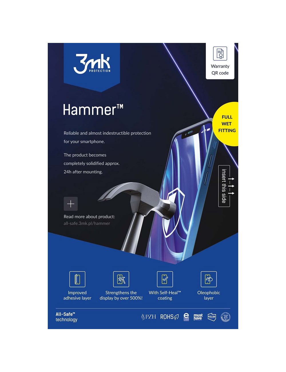 3MK AIO HAMMER PHONE 25szt WET