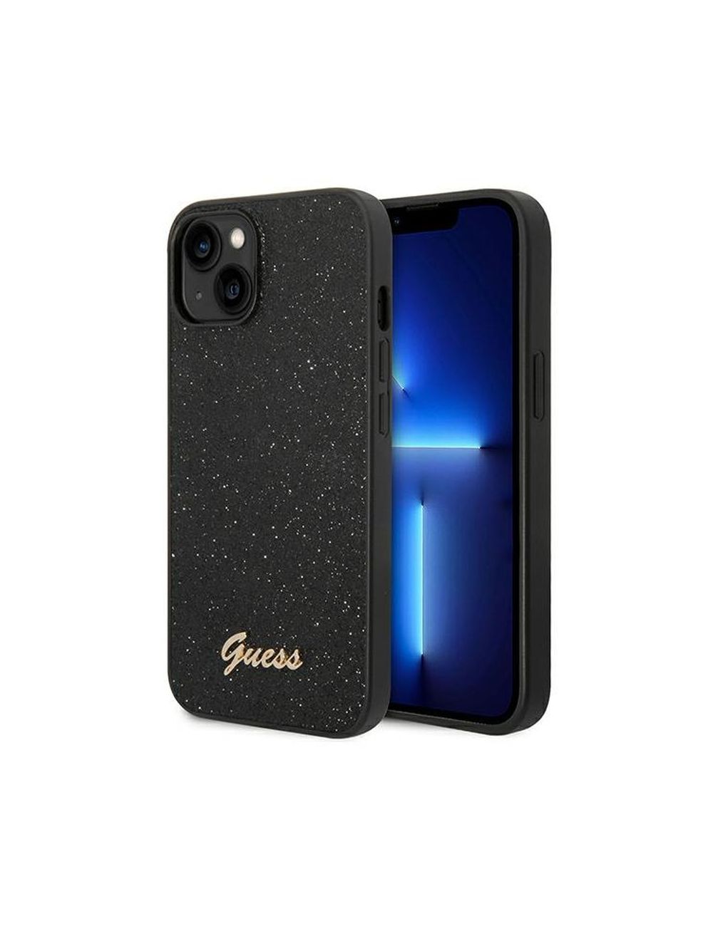 GUESS IPHONE 14 PLUS GLITTER FLAKES GUHCP14MHGGSHK CZARNY/BLACK