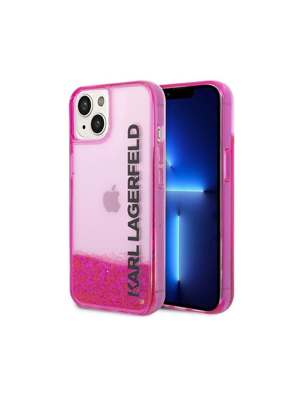 KARL LAGERFELD IPHONE 14 PLUS LIQUID GLITTER ELONGATED LOGO KLHCP14MLCKVF