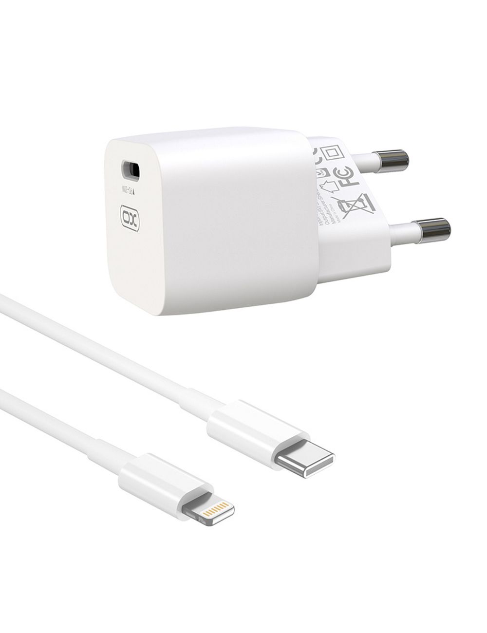 XO ładowarka sieciowa CE01B PD 20W USB-C BIAŁA PLUS KABEL USB-C/LIGHTNING