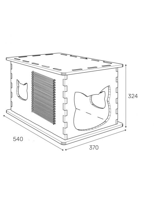 Domek dla kota Pet.Line SilentTash 54x37x32,4 cm Beżowy