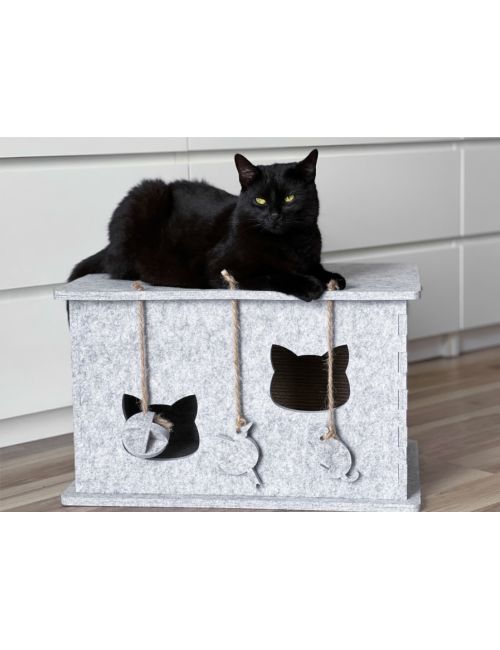 Domek dla kota Pet.Line SilentTash 54x37x32,4 cm Mgłowy szary