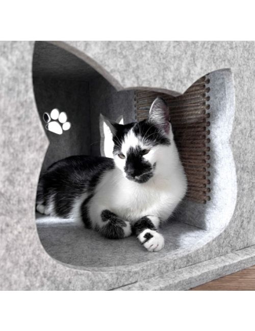 Domek dla kota Pet.Line SilentTash 54x37x32,4 cm Mgłowy szary
