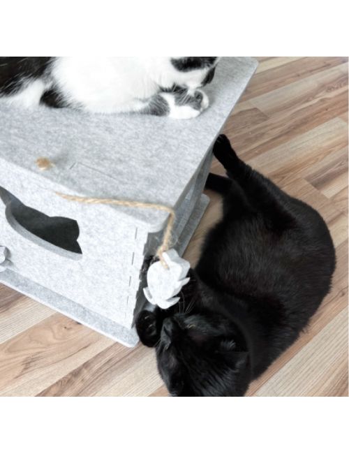 Domek dla kota Pet.Line SilentTash 54x37x32,4 cm Mgłowy szary