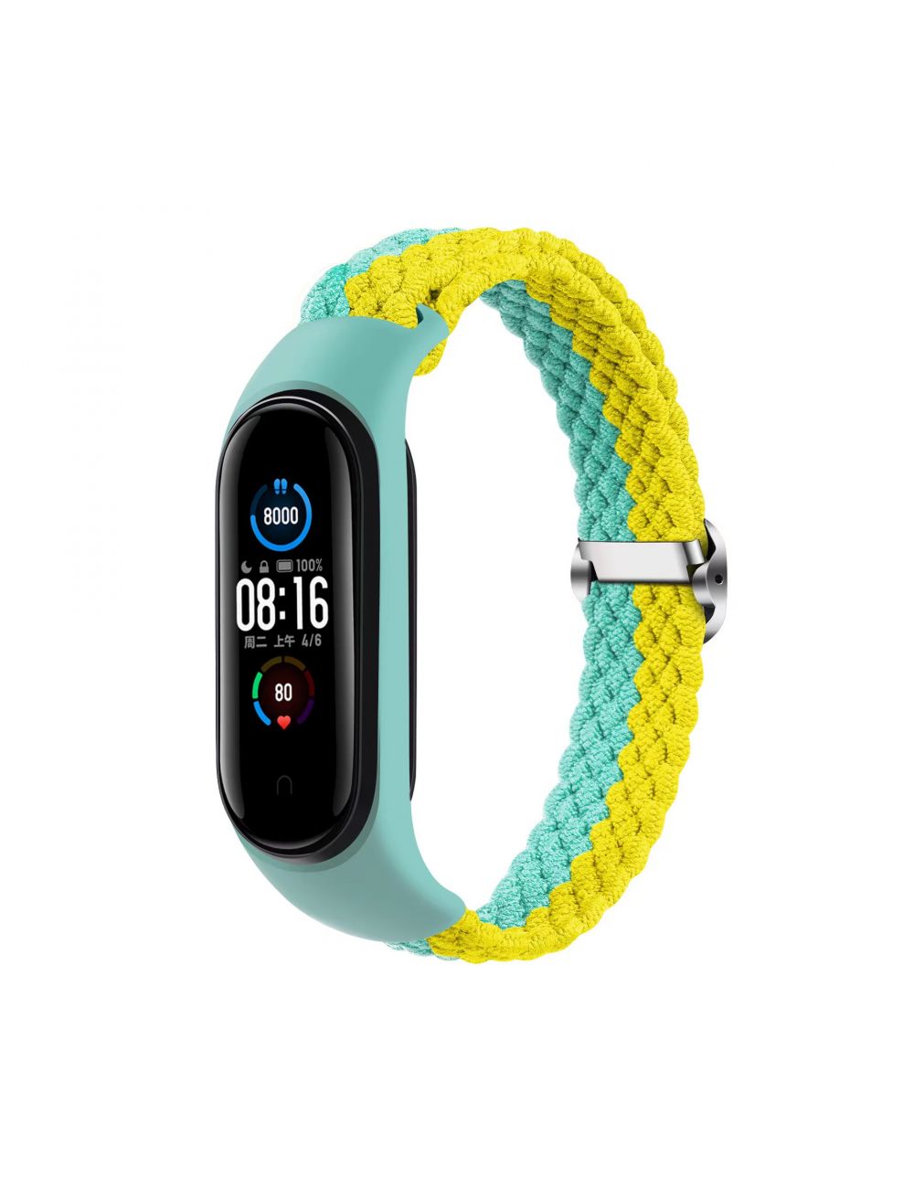 Opaska pleciona Smart Band M3/M4/M5/M6 MINT-YELLOW / MIĘTOWO-ŻÓŁTY