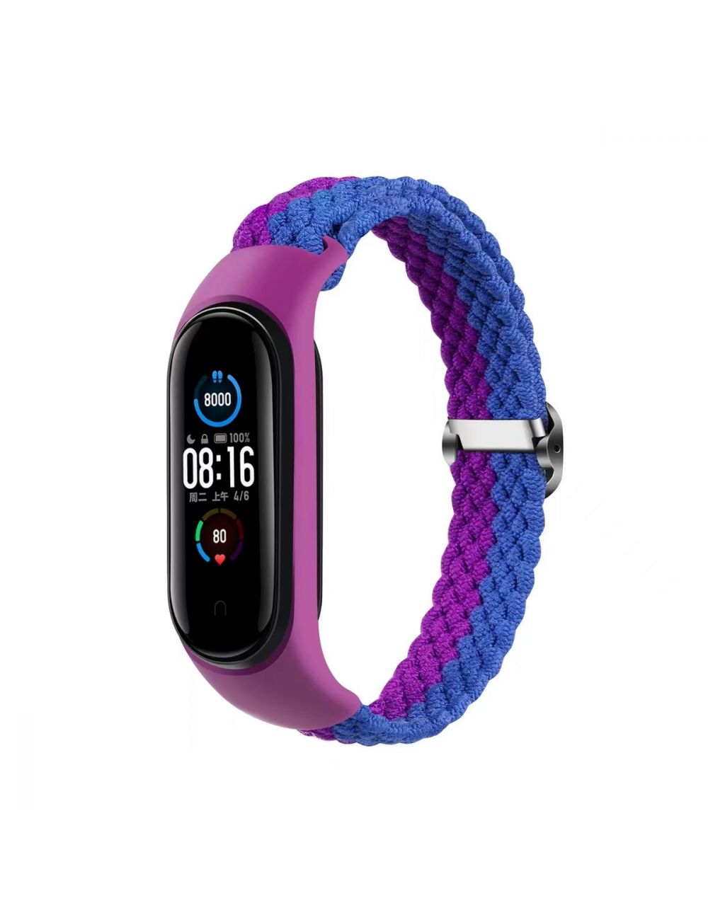 Opaska pleciona Smart Band M3/M4/M5/M6 PURPLE-BLUE / FIOLETOWO-NIEBIESKI