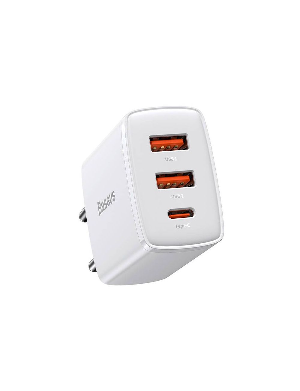 Ładowarka sieciowa BASEUS COMPACT QC 2xUSB/USB-C PD 3A 30W BIAŁA/WHITE