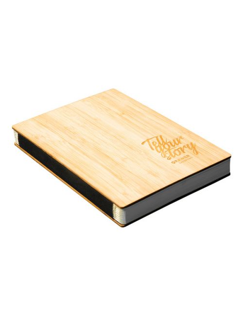 Zestaw bambusowy z notesem Lorca, brązowy - druga jakość