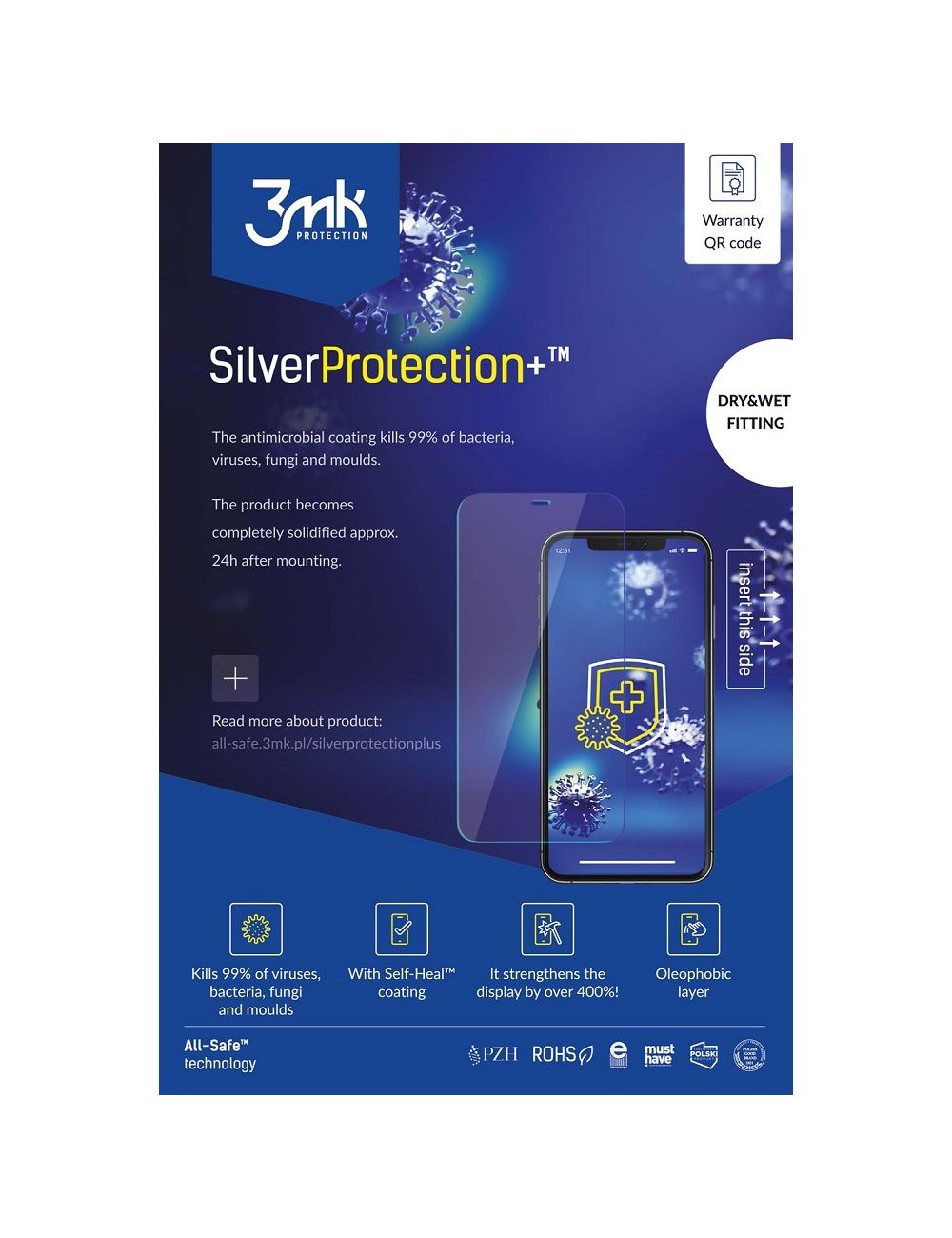 3MK AIO SILVERPROTECTION+ PHONE 5szt DRY-WET