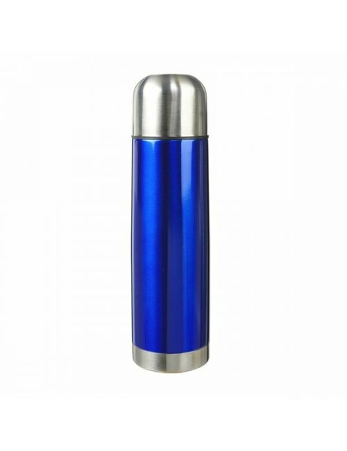 Metalowy termos Picnic 480 ml + 2 kubki, niebieski