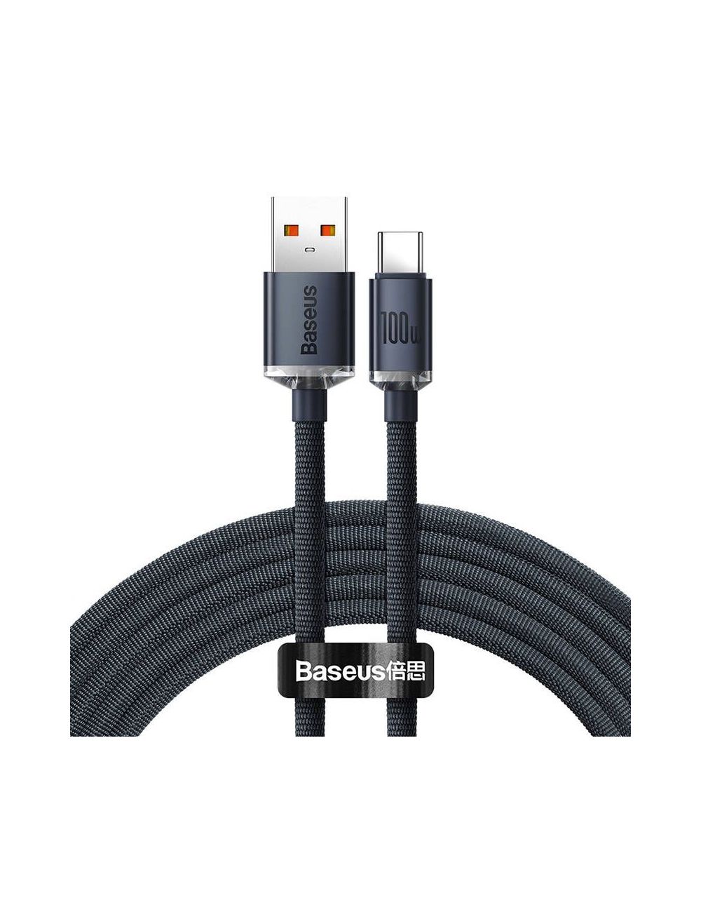 KABEL BASEUS CRYSTAL SHINE USB/USB-C 2M 100W BLACK