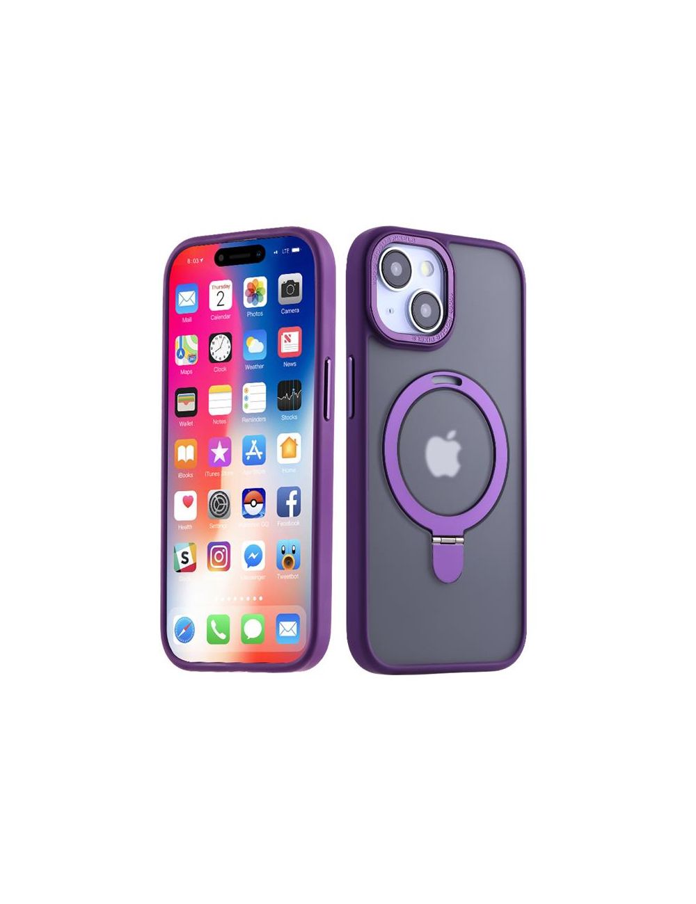 MX KICKSTAND MAGSAFE CIRCLE IPHONE 15 PRO MAX (6.7), PURPLE / FIOLETOWY