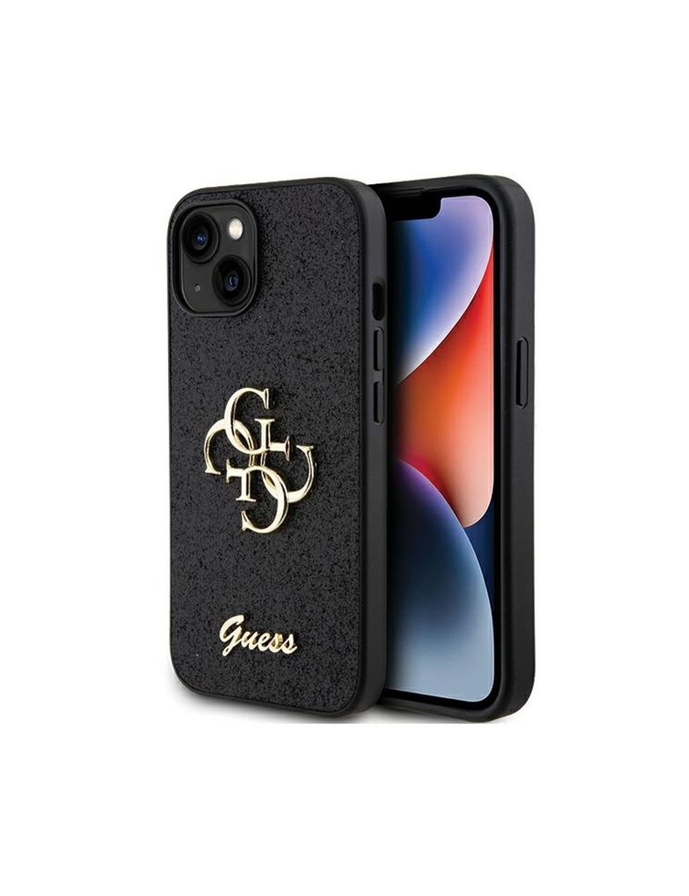 GUESS IPHONE 15 PLUS GLITTER SCRIPT GUHCP15MHG4SGK CZARNY/BLACK