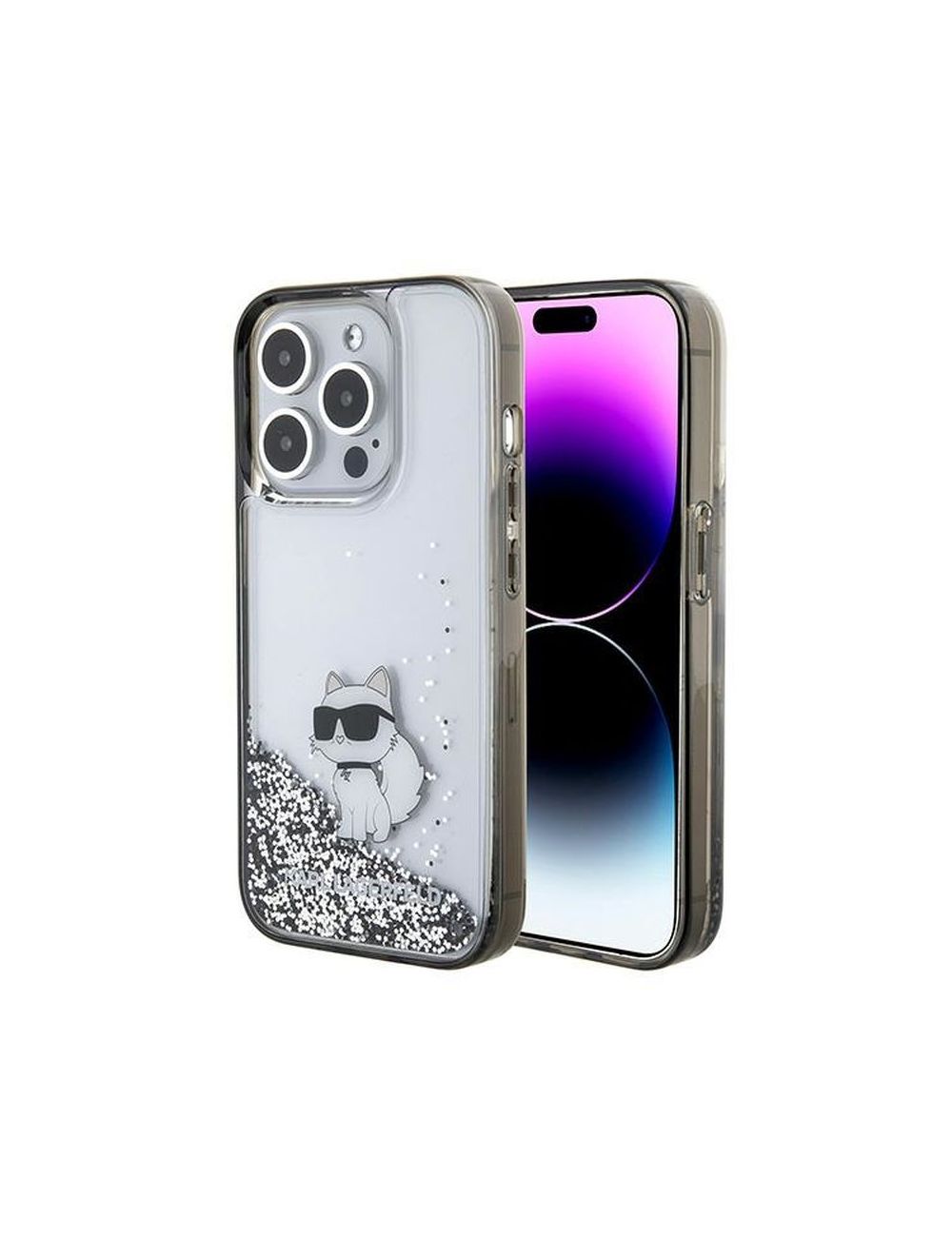 KARL LAGERFELD IPHONE 15 PRO LIQUID GLITTER CHOUPETTE KLHCP15LLKCNSK