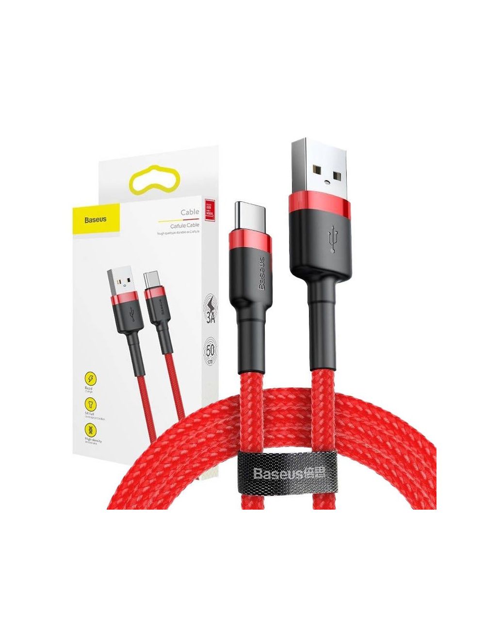 KABEL BASEUS CAFULE USB/USB-C 2A 3M RED