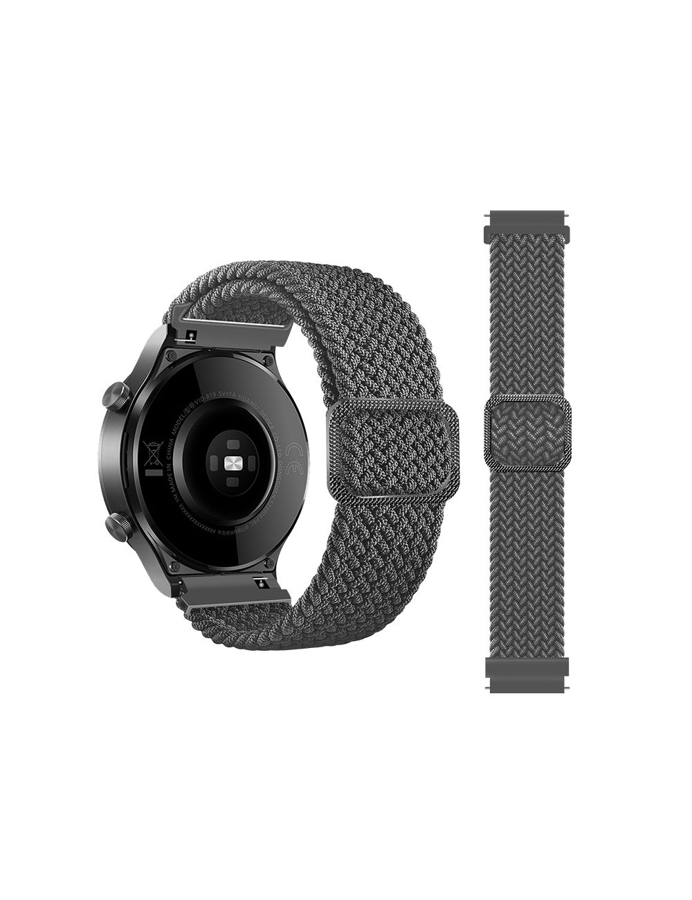 Pleciony pasek do zegarka / smartwatch 20mm, GRAY / SZARY