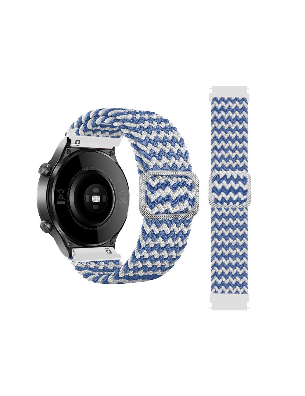 Pleciony pasek do zegarka / smartwatch 20mm, BLUE AND WHITE / NIEBIESKO-BIAŁY