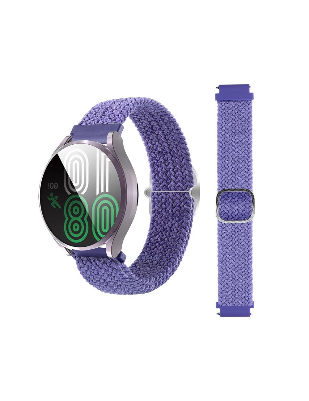 Pleciony pasek do zegarka / smartwatch 22mm, PURPLE / FIOLETOWY