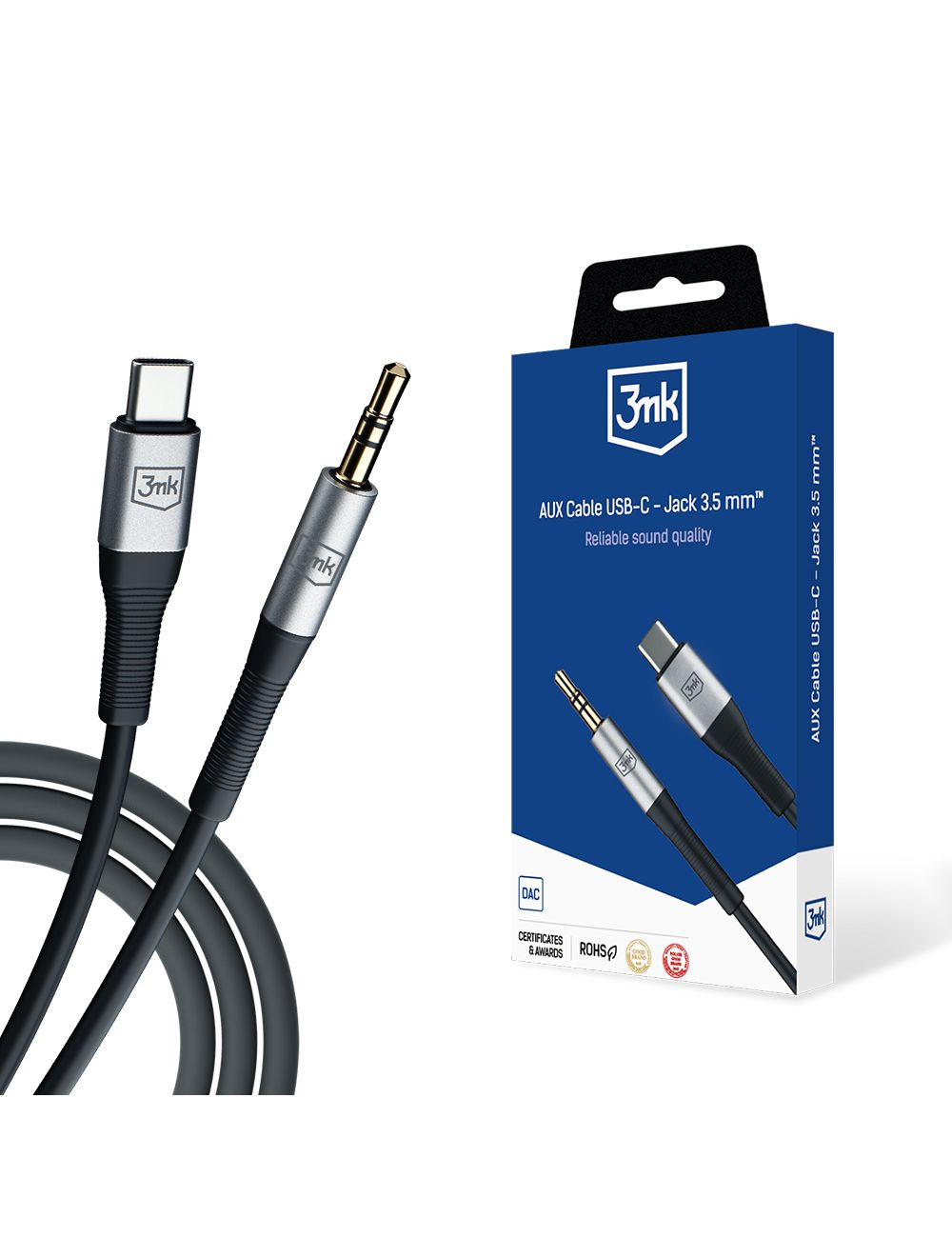 3MK KABEL AUX USB-C/JACK 3,5mm