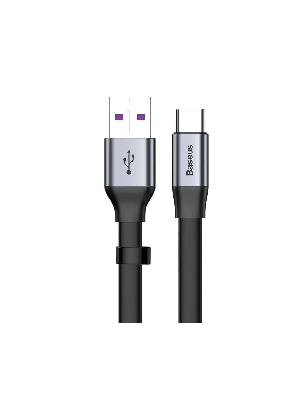 KABEL BASEUS SIMPLE USB/USB-C 5A 40W QC 3.0 23 CM PŁASKI SZARY