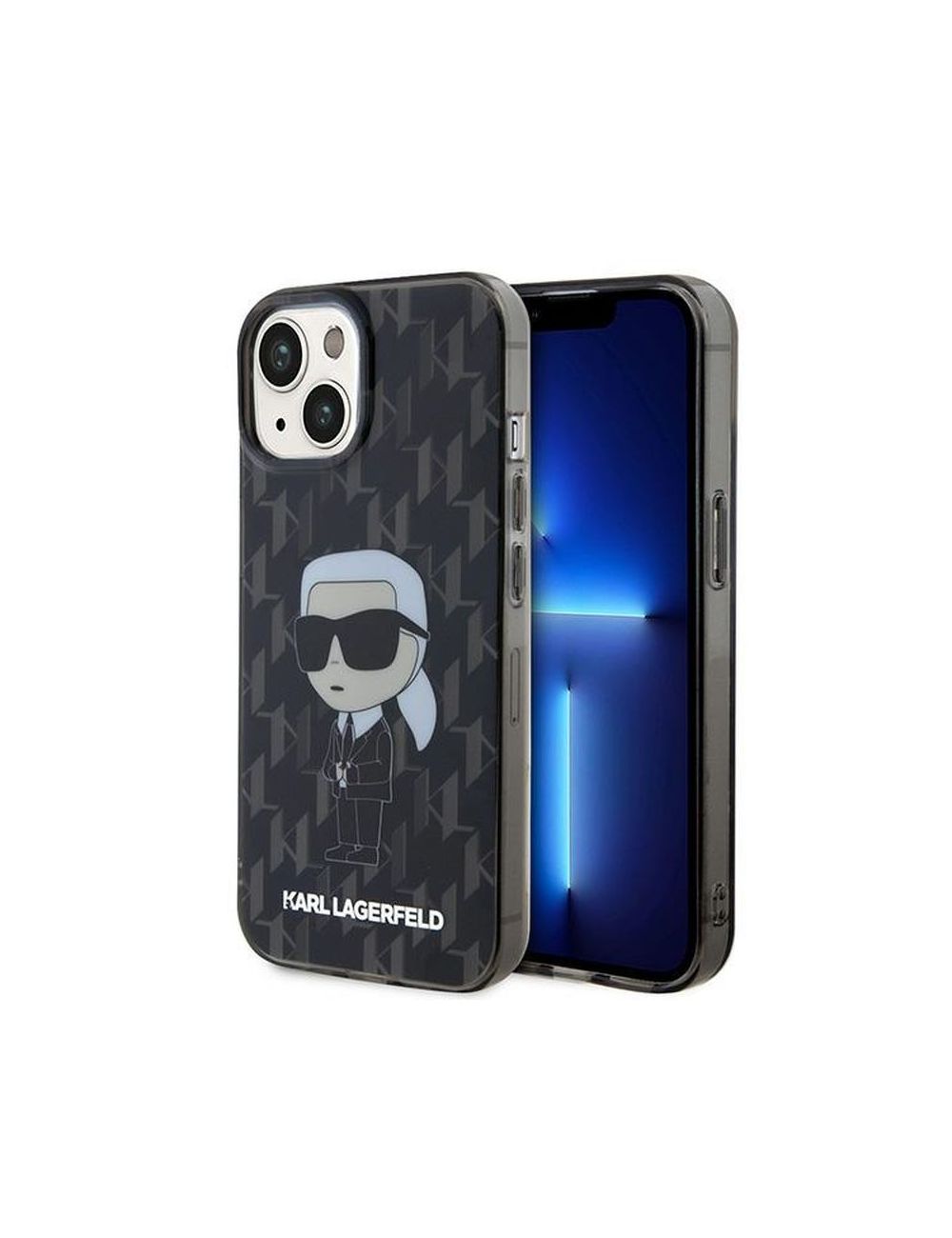 KARL LAGERFELD IPHONE 15 MONOGRAM IKONIK KLHCP15SHNKMKLK CZARNY/BLACK