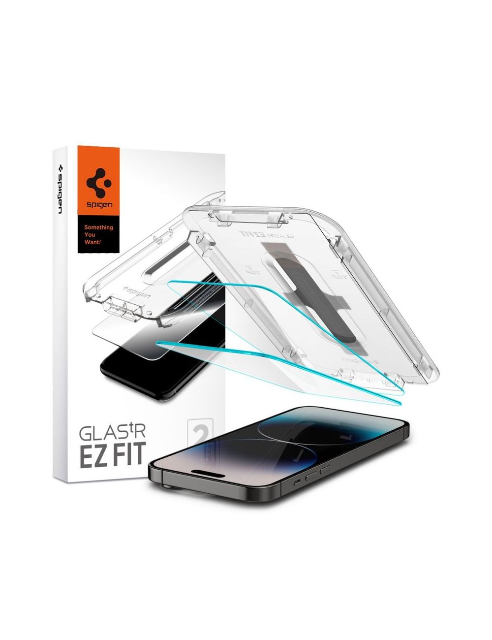 SPIGEN GLAS.TR EZ FIT IPHONE 15 PRO CLEAR 2-PACK + ADAPTER