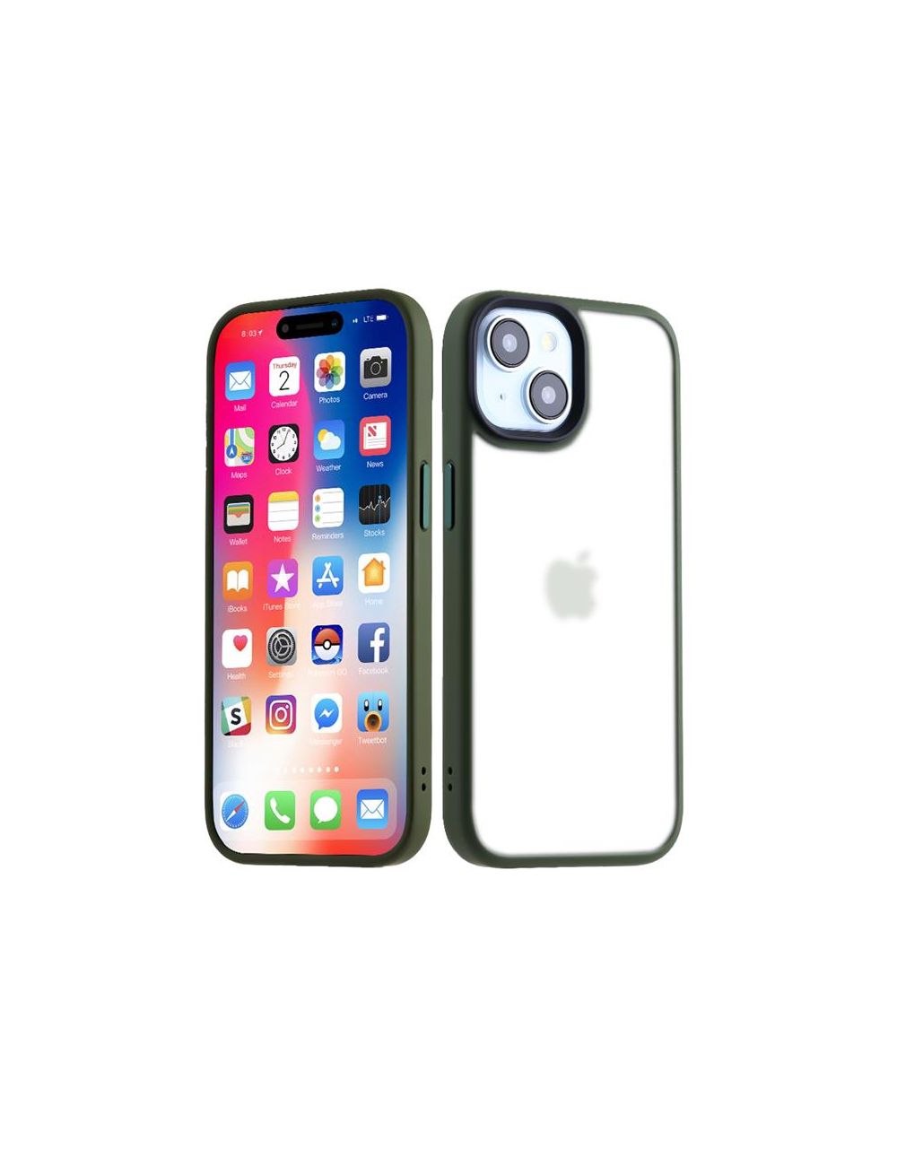 MX RIBBED CAM IPHONE 15 PLUS (6.7) GREEN / ZIELONY