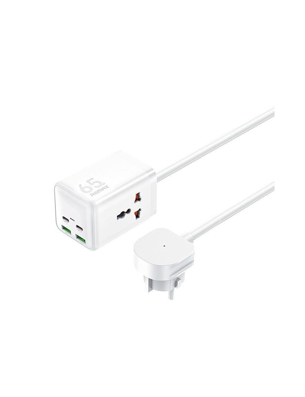 Ładowarka sieciowa REMAX GAN POWER STRIP 65W RP-U157 2xUSB+2xUSB-C 1.5M WHITE