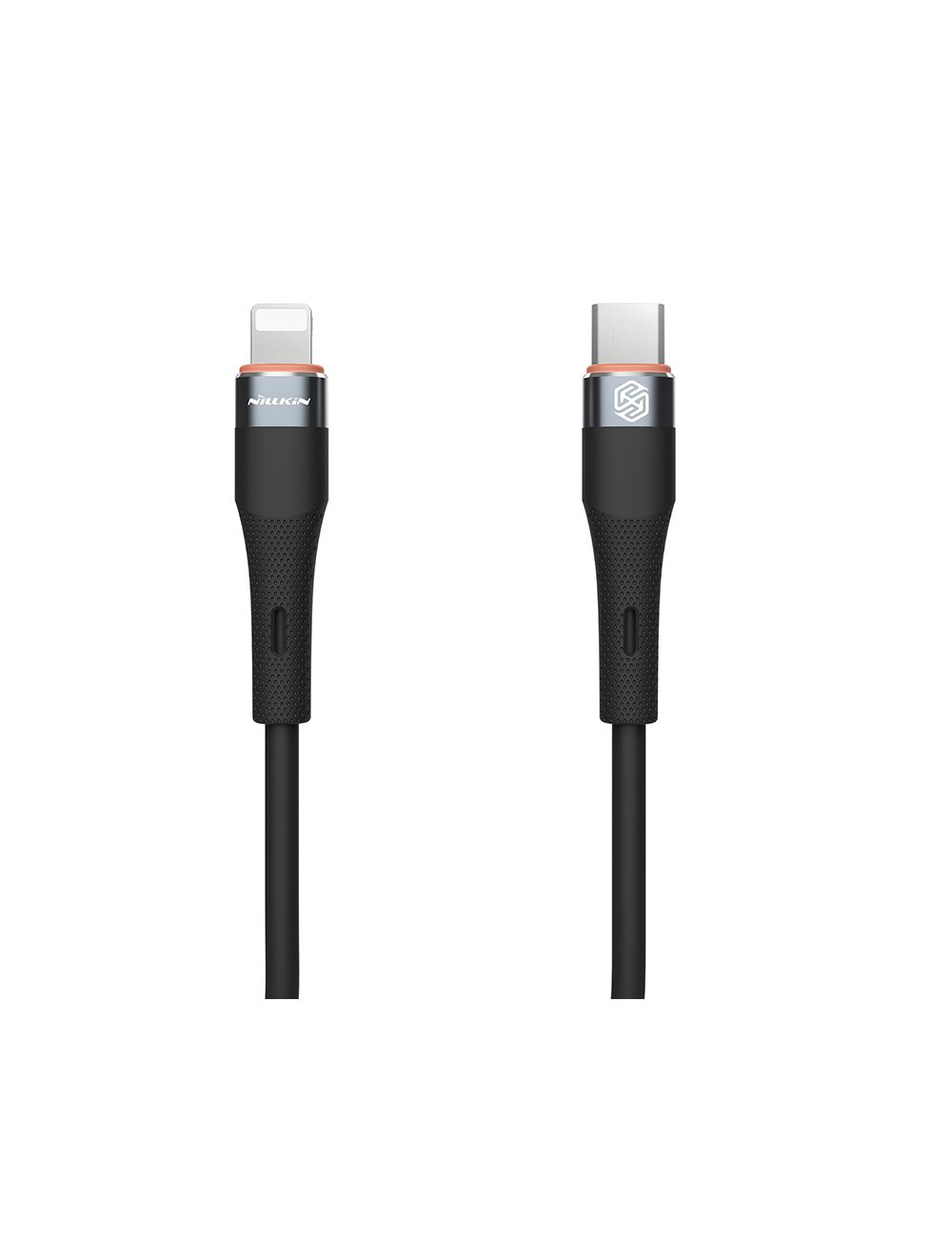 NILLKIN DATA CABLE FLOWSPEED SILICON TYPE C-LIGHTNING PD 27W, BLACK / CZARNY