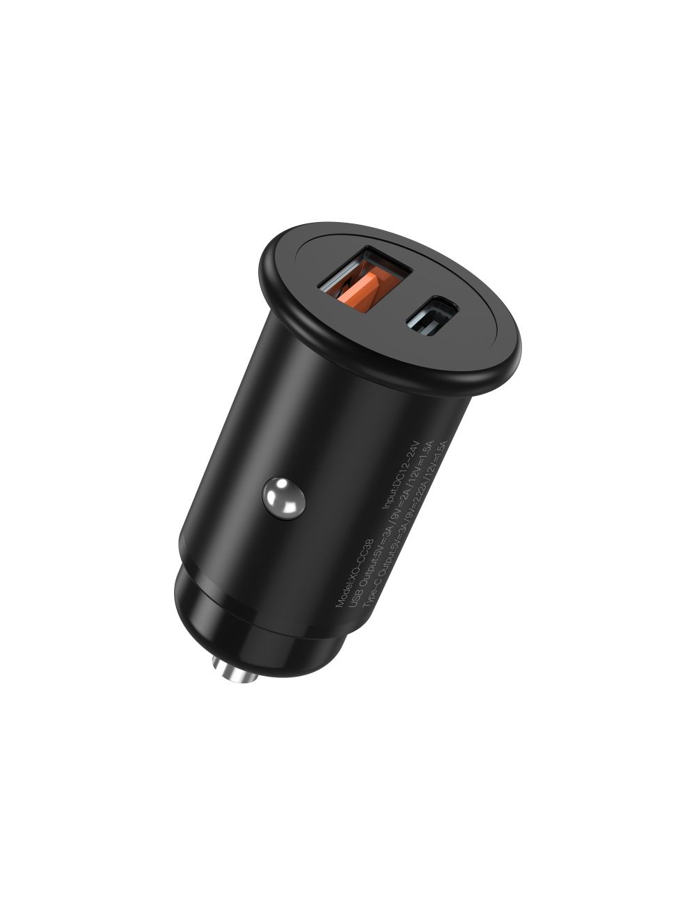 XO ładowarka samochodowa CC38 PD QC 3.0 20W USB USB-C Czarna