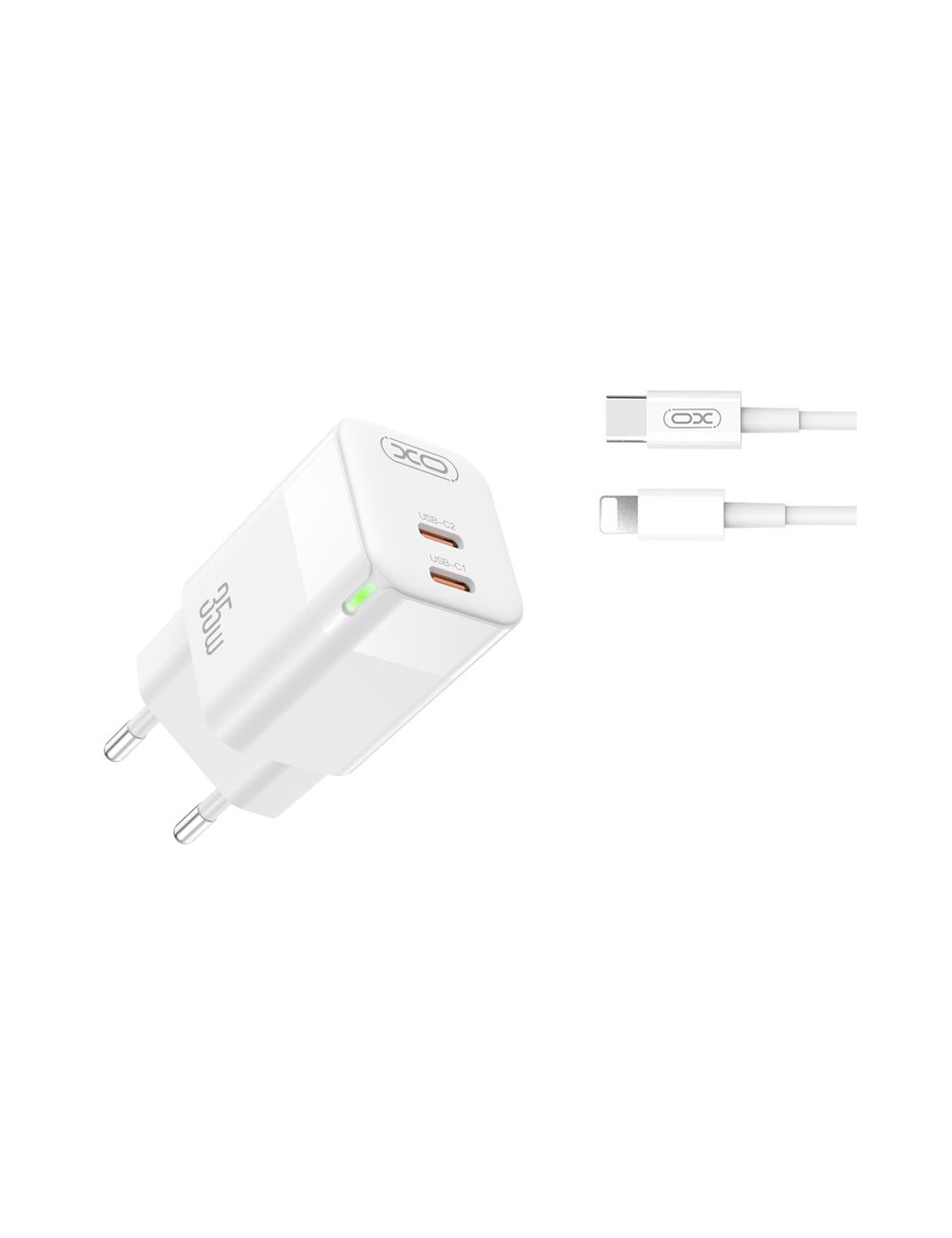 XO ładowarka sieciowa CE07 PD 35W BIAŁA + KABEL USB-C/Lightning