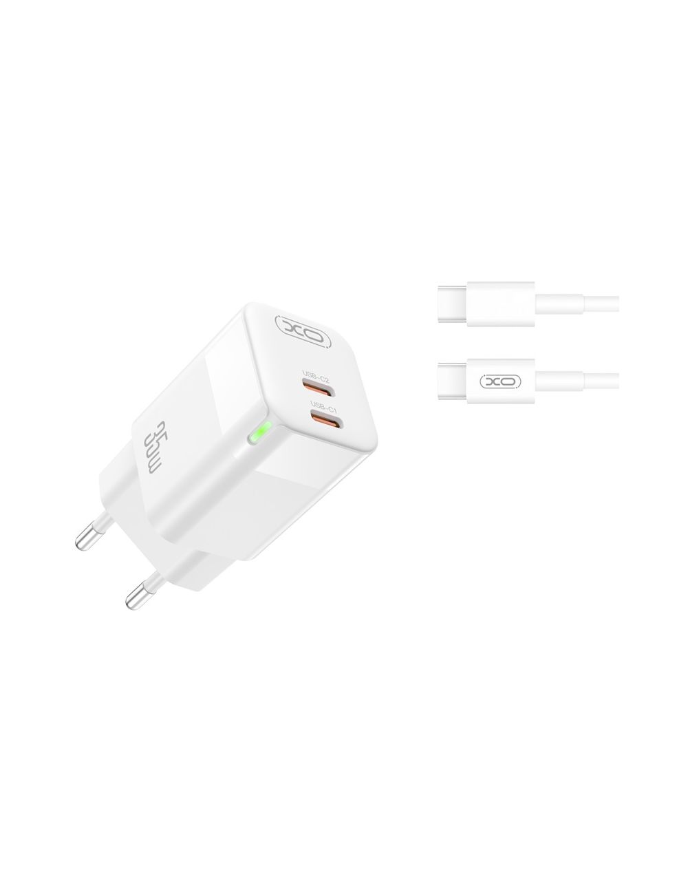 XO ładowarka sieciowa CE07 PD 35W BIAŁA + KABEL USB-C/USB-C