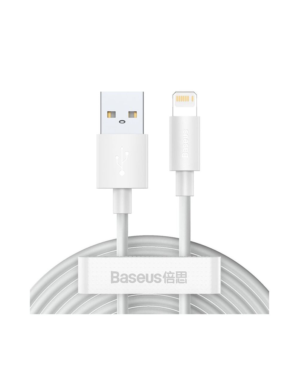 KABEL BASEUS SIMPLE WISDOM USB/LIGHTNING 2.4A 1.5M 2SZT WHITE