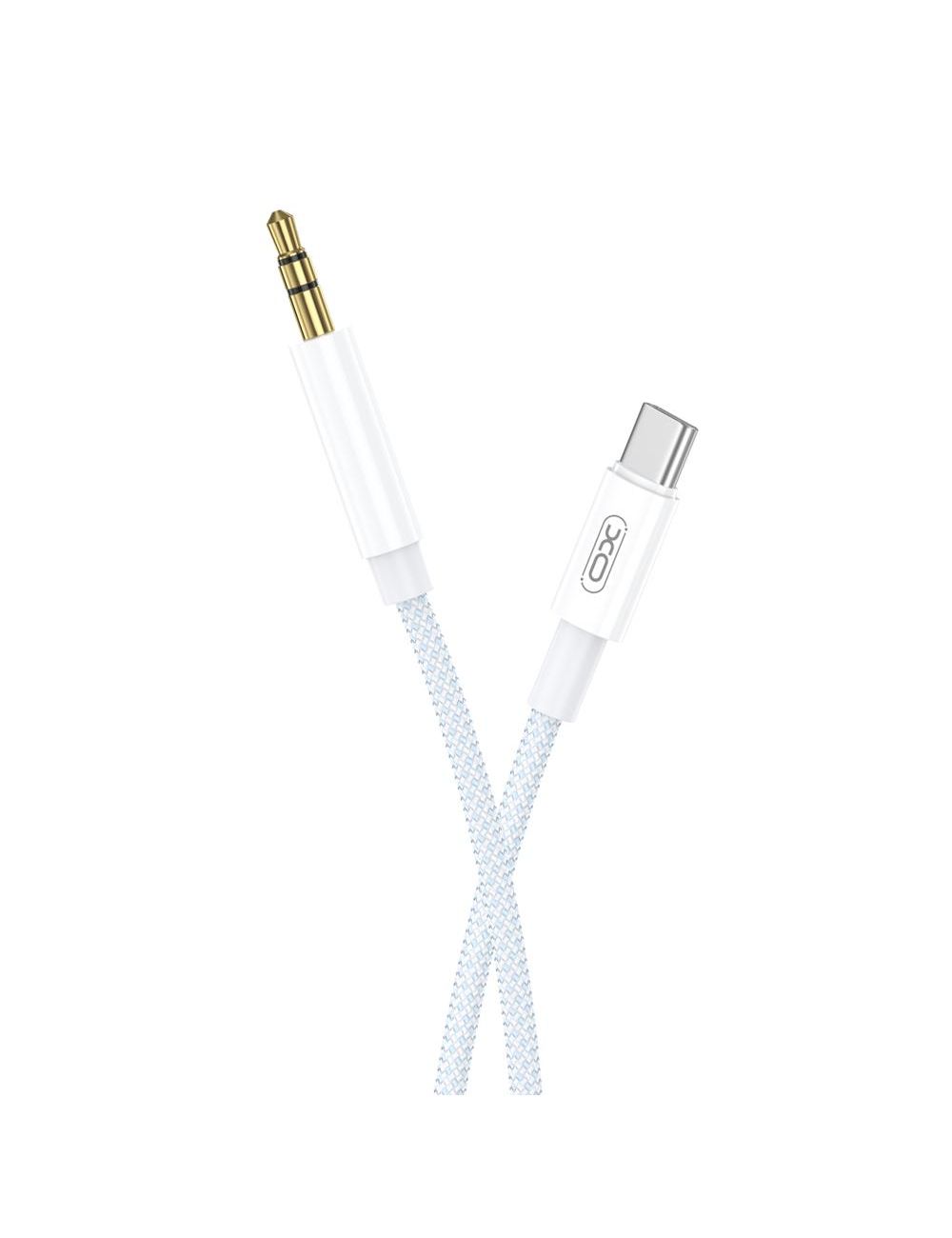 XO kabel audio NB-R211B USB-C/Jack 1m biało-niebieski