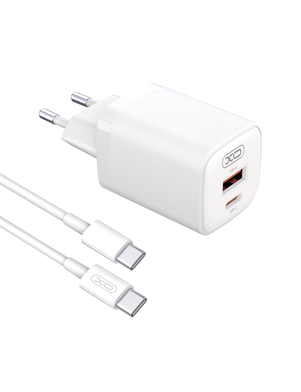 XO ładowarka sieciowa L96 PD 30W QC 3.0 18W 1xUSB 1xUSB-C BIAŁA Kabel USB-C