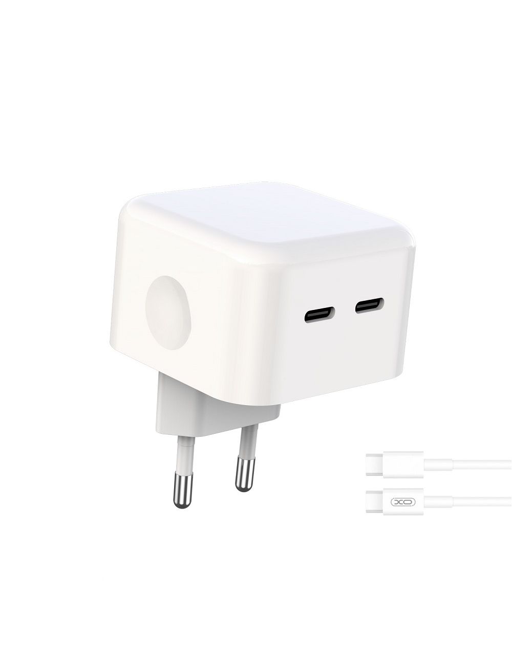 XO ładowarka sieciowa L102 PD 35W 2x USB-C WHITE KABEL USB-C