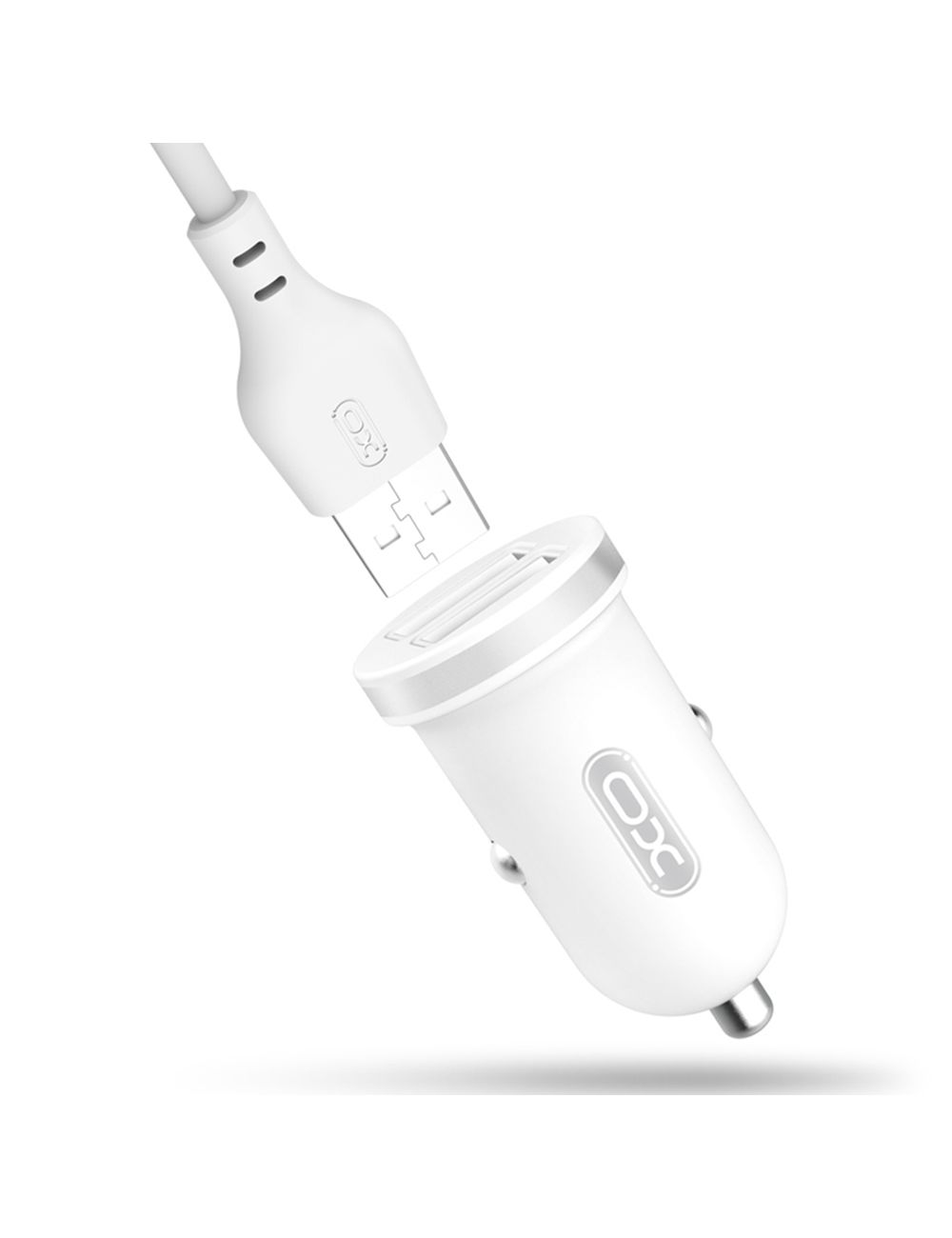 XO ładowarka samochodowa TZ08 2x USB 2,1A biała kabel USB-C