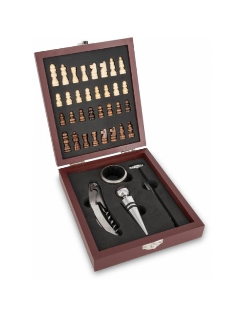 Zestaw do wina z szachami SAN GIMIGNANO