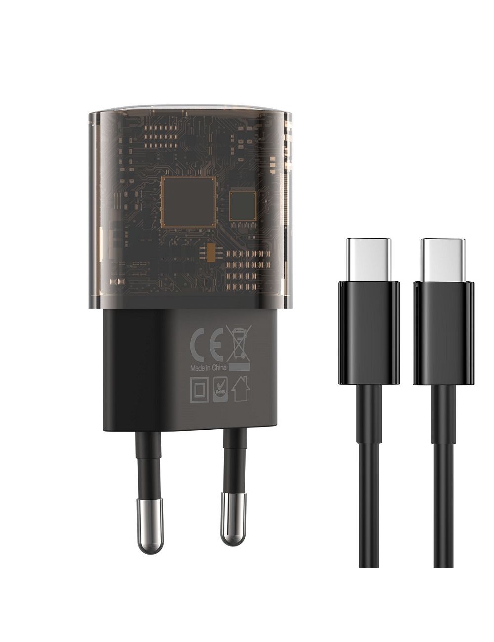 XO ładowarka sieciowa CE05 PD 30W QC 18W 1xUSB 1xUSB-C + KABEL USB-C/USB-C