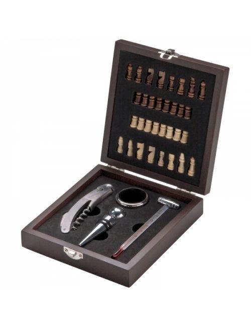 Zestaw do wina z szachami SAN GIMIGNANO